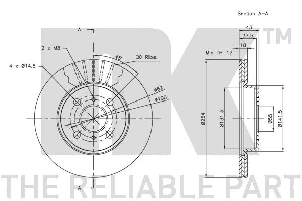 Bromsskiva Ventilerad, Framaxel Nk 204563 NK Bromsskiva Ventilerad, Framaxel Nk 204563 NK