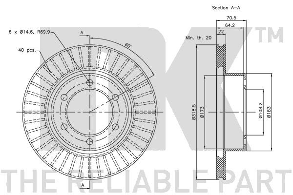 Bromsskiva Ventilerad, Framaxel Nk 204577 NK