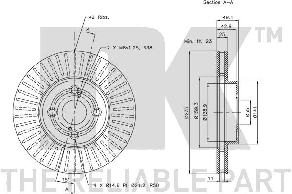 Bromsskiva Ventilerad, Framaxel Nk 204583 NK Bromsskiva Ventilerad, Framaxel Nk 204583 NK