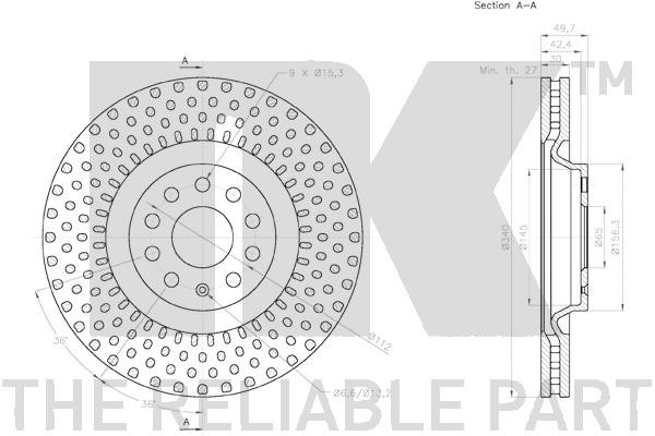 Bromsskiva Ventilerad, Framaxel Nk 2047141 NK