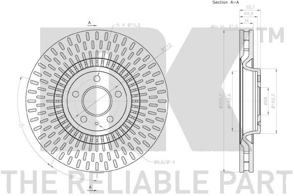 Bromsskiva Ventilerad, Framaxel Nk 2047155 NK