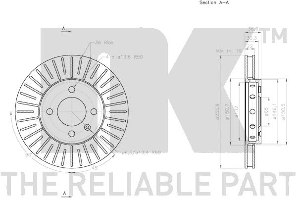 Bromsskiva Ventilerad, Framaxel Nk 2047157 NK