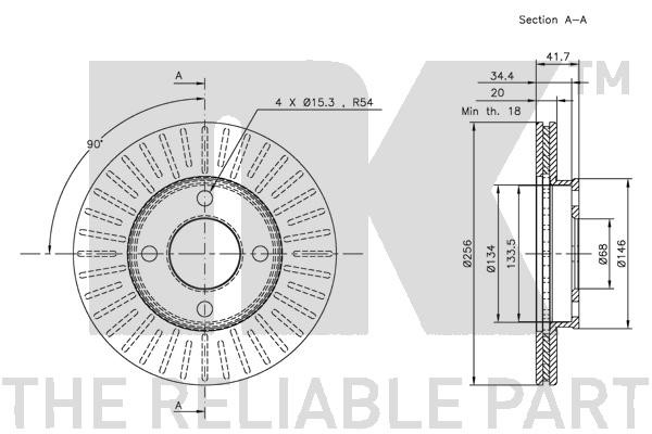 Bromsskiva Ventilerad, Framaxel Nk 204750 NK