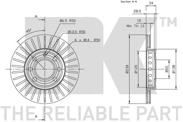 Bromsskiva Ventilerad, Framaxel Nk 204776 NK Bromsskiva Ventilerad, Framaxel Nk 204776 NK