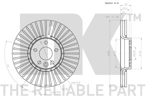 Bromsskiva Ventilerad, Framaxel Nk 204860 NK