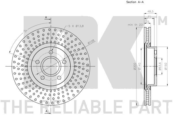 Bromsskiva Ventilerad, Framaxel Nk 204864 NK