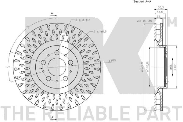 Bromsskiva Ventilerad, Framaxel Nk 204866 NK