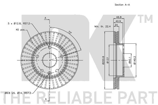 Bromsskiva Ventilerad, Framaxel Nk 205006 NK Bromsskiva Ventilerad, Framaxel Nk 205006 NK