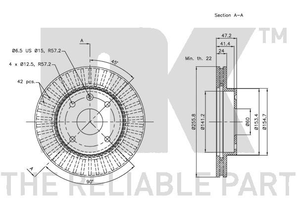 Bromsskiva Ventilerad, Framaxel Nk 205010 NK