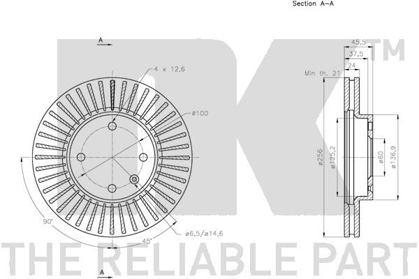 Bromsskiva Ventilerad, Framaxel Nk 205019 NK Bromsskiva Ventilerad, Framaxel Nk 205019 NK