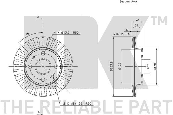 Bromsskiva Ventilerad, Framaxel Nk 205111 NK