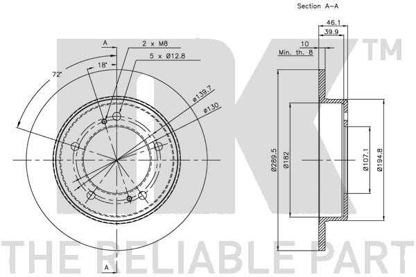 Bromsskiva Solid, Framaxel Nk 205203 NK