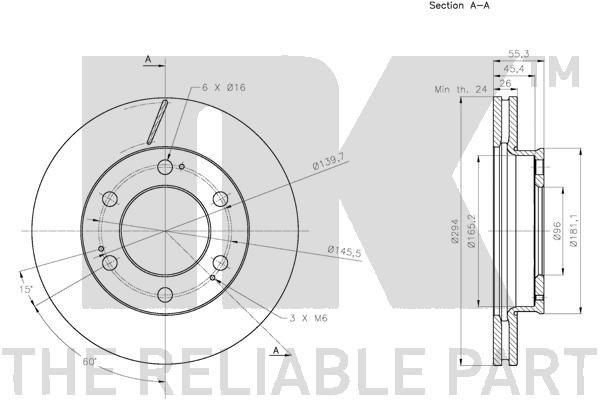 Bromsskiva Ventilerad, Framaxel Nk 205702 NK