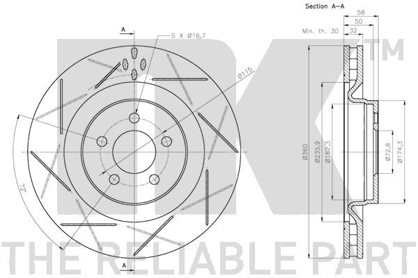 Bromsskiva Ventilerad, Framaxel Nk 209318 NK Bromsskiva Ventilerad, Framaxel Nk 209318 NK