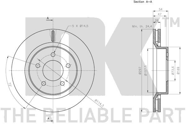 Bromsskiva Ventilerad, Framaxel Nk 209325 NK Bromsskiva Ventilerad, Framaxel Nk 209325 NK