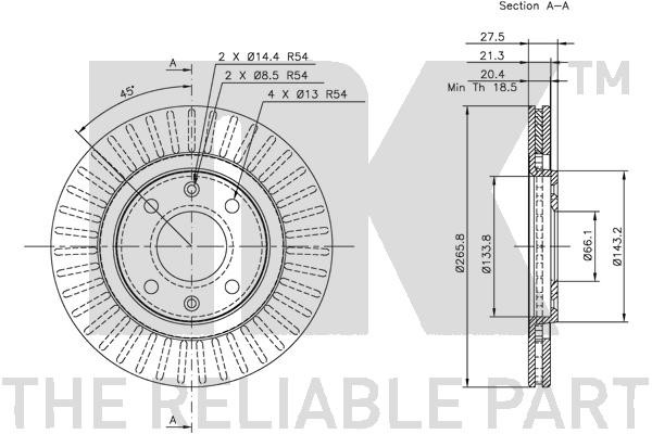 Bromsskiva Ventilerad, Framaxel Nk 209915 NK