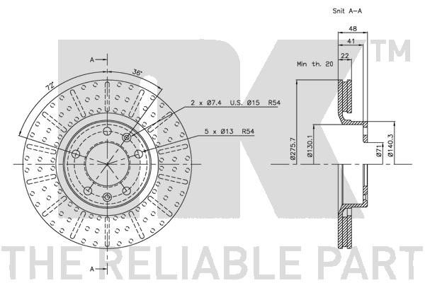 Bromsskiva Ventilerad, Framaxel Nk 209916 NK