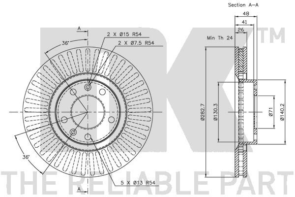 Bromsskiva Ventilerad, Framaxel Nk 209920 NK