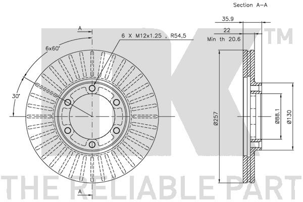 Bromsskiva Ventilerad, Framaxel Nk 209929 NK