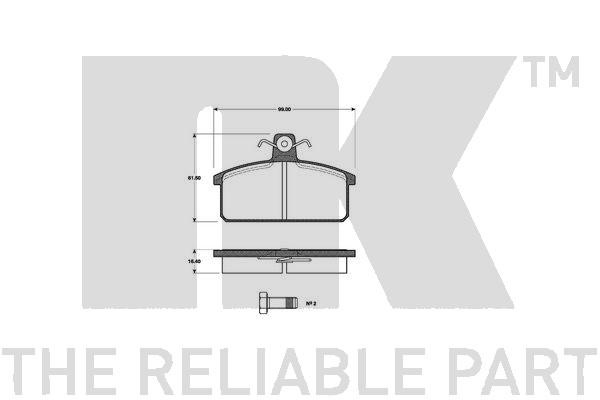 Bromsbeläggsats, Framaxel Nk 222313 NK