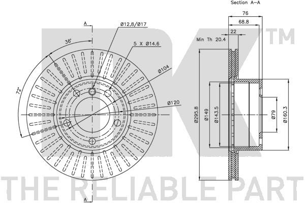 Bromsskiva Ventilerad, Framaxel Nk 311536 NK