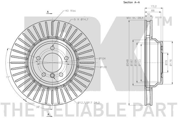 Bromsskiva Ventilerad, Framaxel Nk 311580 NK
