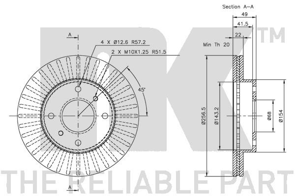 Bromsskiva Ventilerad, Framaxel Nk 312231 NK