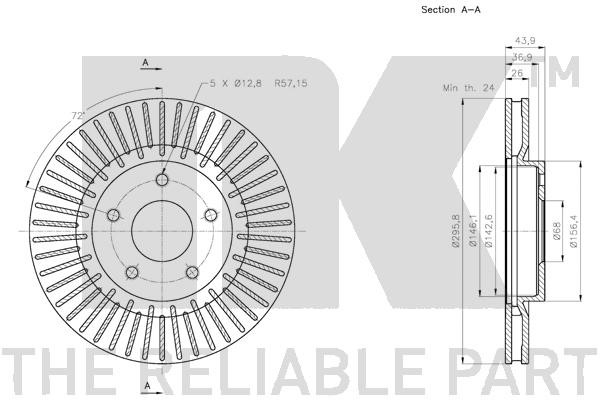 Bromsskiva Ventilerad, Framaxel Nk 312272 NK