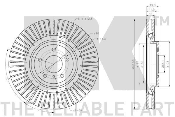 Bromsskiva Ventilerad, Framaxel Nk 312292 NK