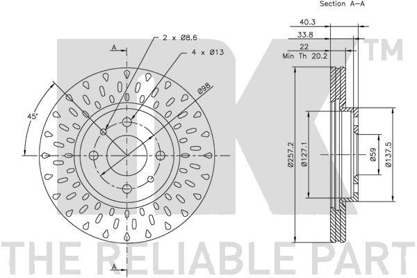 Bromsskiva Ventilerad, Framaxel Nk 312336 NK Bromsskiva Ventilerad, Framaxel Nk 312336 NK