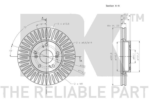Bromsskiva Ventilerad, Framaxel Nk 312666 NK Bromsskiva Ventilerad, Framaxel Nk 312666 NK