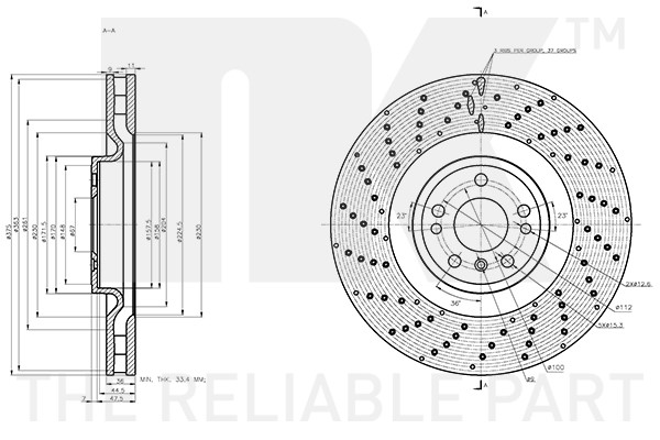 Bromsskiva Ventilerad, Framaxel Nk 3133141 NK