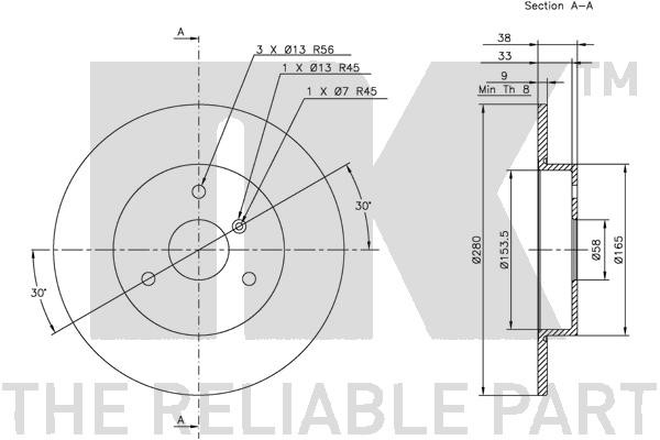 Bromsskiva Solid, Framaxel Nk 313348 NK Bromsskiva Solid, Framaxel Nk 313348 NK