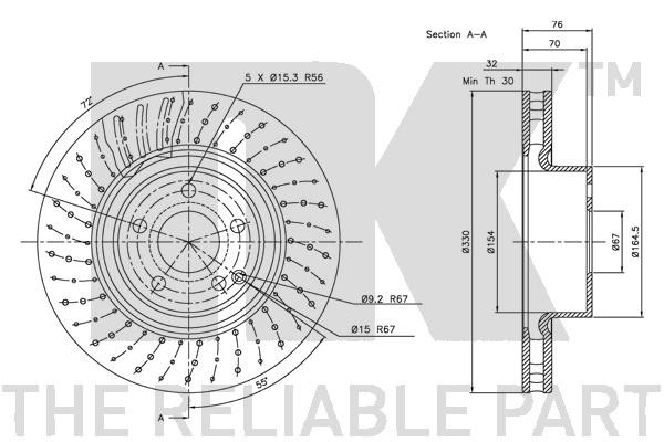 Bromsskiva Ventilerad, Framaxel Nk 313351 NK