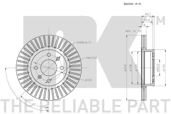 Bromsskiva Ventilerad, Framaxel Nk 313529 NK