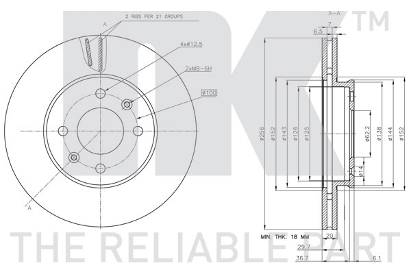 Bromsskiva Ventilerad, Framaxel Nk 313543 NK Bromsskiva Ventilerad, Framaxel Nk 313543 NK
