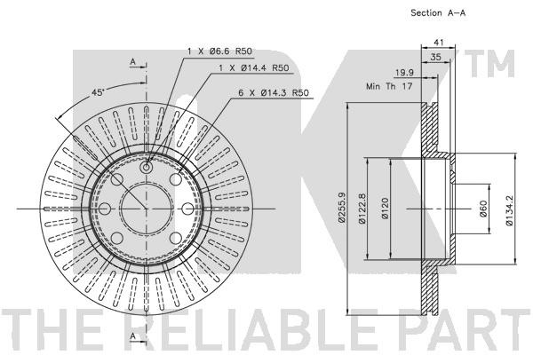 Bromsskiva Ventilerad, Framaxel Nk 313617 NK