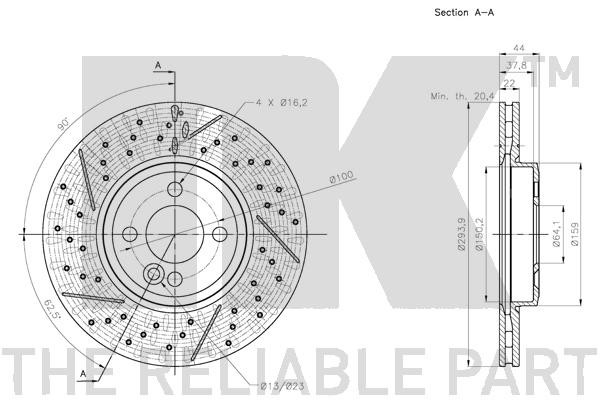 Bromsskiva Ventilerad, Framaxel Nk 314038 NK Bromsskiva Ventilerad, Framaxel Nk 314038 NK