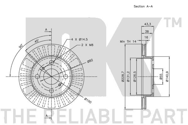 Bromsskiva Ventilerad, Framaxel Nk 314566 NK Bromsskiva Ventilerad, Framaxel Nk 314566 NK