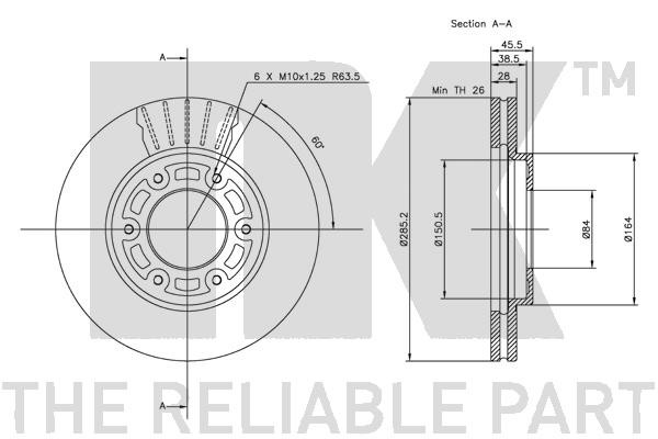 Bromsskiva Ventilerad, Framaxel Nk 314567 NK