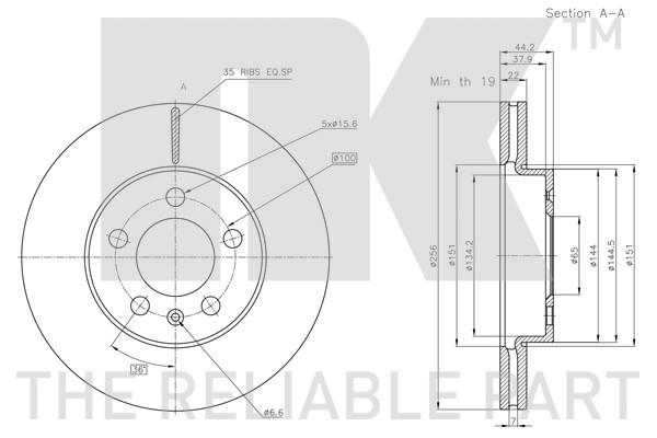 Bromsskiva Ventilerad, Framaxel Nk 3147176 NK