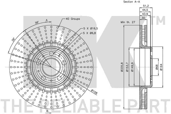 Bromsskiva Ventilerad, Framaxel Nk 314853 NK