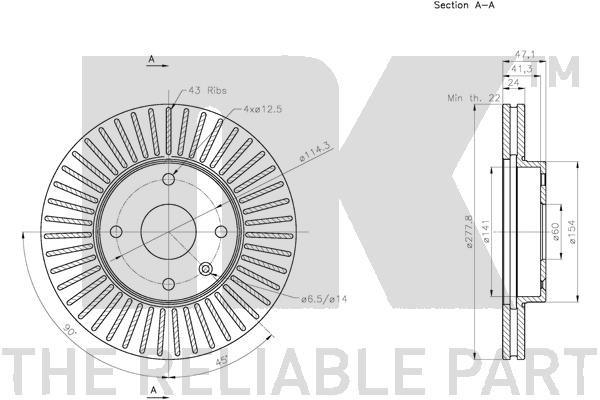 Bromsskiva Ventilerad, Framaxel Nk 315018 NK