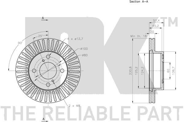 Bromsskiva Ventilerad, Framaxel Nk 315220 NK