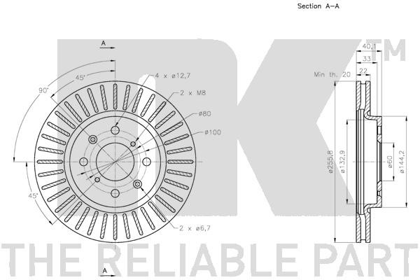 Bromsskiva Ventilerad, Framaxel Nk 315224 NK