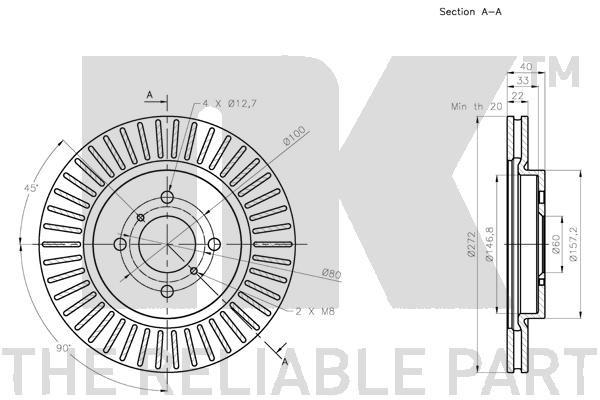 Bromsskiva Ventilerad, Framaxel Nk 315228 NK Bromsskiva Ventilerad, Framaxel Nk 315228 NK