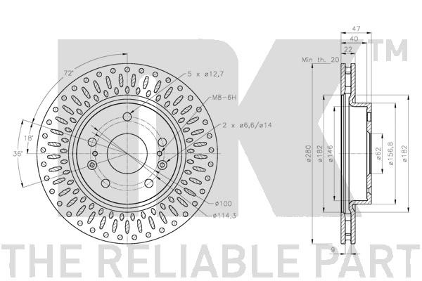 Bromsskiva Ventilerad, Framaxel Nk 315231 NK