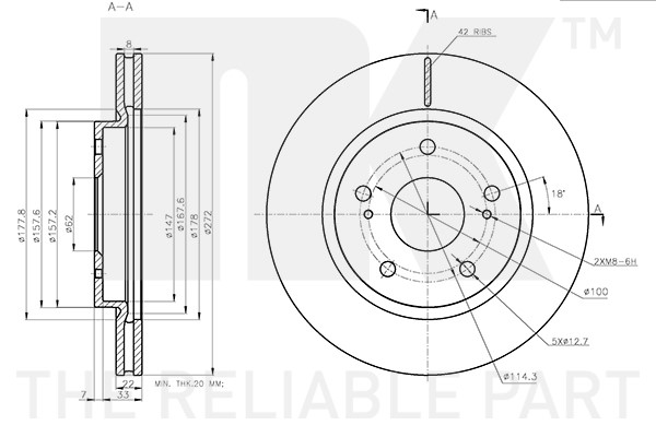 Bromsskiva Ventilerad, Framaxel Nk 315241 NK