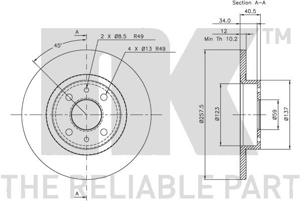 Bromsskiva Solid, Framaxel, Bakaxel Nk 319932 NK