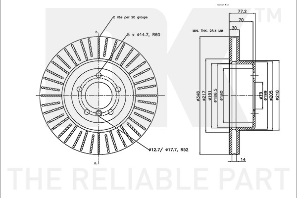 Bromsskiva Ventilerad, Framaxel Nk 3415119 NK Bromsskiva Ventilerad, Framaxel Nk 3415119 NK